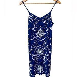 Michael Kors Y2K Slip Mini Dress Size XS 3D Studded Summer Beach Coastal Blue‎